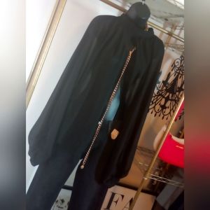 Blouse. Sheer. Black. Long Cocoon sleeves. XL. NWOT.